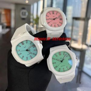 Orologi AET Factory AET 5711 Nautilus Cassa in ceramica da 40 mm Cal.324 Orologio automatico da donna/uomo Spiaggia Rosa quadrante cinturino in caucciù da uomo/donna