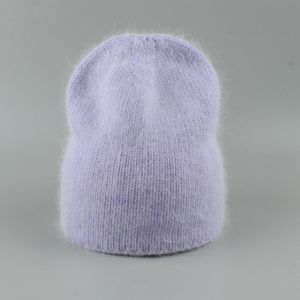 Beanie / Skull Caps Outono Chapéu de Inverno para Mulheres 70% Pele de Coelho Inverno Cap Moda Quente Malha Beanie Chapéus Mulheres Sólidos Adulto Capa Head Caps 230905