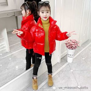 Casaco para baixo 2023 meninos meninas jaquetas com capuz outerwear inverno crianças quente jaqueta grossa para crianças roupas outerwear casacos com zíper jaqueta de esqui r230905