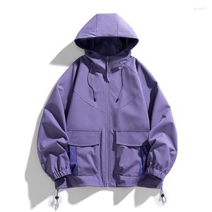 Herrjackor Autumn Overdimensionerad zip upp jacka Men baggy coat vindbrytare mode koreanska streetwear huva ytterkläder kläder toppar manlig kvinna