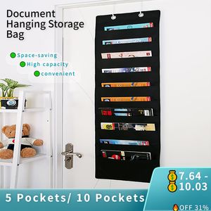 Storage Holders Racks Document Hanging Storage Bag Oxford Cloth Storage Pocket Chart Hanging File Folding Holder Cascading Fabric Organizer For Office 230905