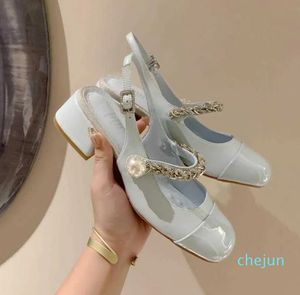 Dress Shoes Kawaii Korean Sister Pearl Leather Water Diamond Flower Genuine Sweet Student Pumps Size 34-40