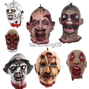 Party Decoration Halloween Horror Bloody Cut Off Head Props With Wig Realistic Haunted House Party Decor Scary Zombie Hanging Head Decoration X0905