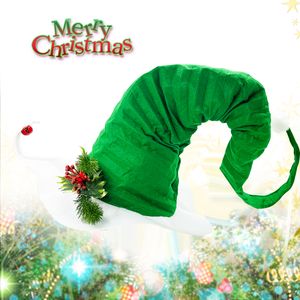 Juldekorationer huvudbonad vit och grön klocka Santa Hat9boys Kids Girls LEDS Grattis på födelsedagen 230905