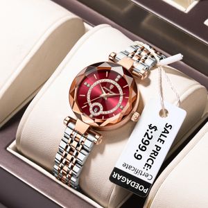 Armbandsur Poedagar Luxury Watch for Woman High Quality Diamond Ladies Quartz Waterproof Date rostfritt stål Kvinnor Watches Relojbox 230905