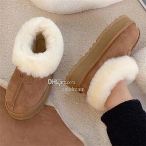 Austrália Tatst Botas de Neve Designer Womens Mini Bota Plataforma Tornozelo Botas de Pele Quente Australiano Fluffy Fuzz Mule Tazz Chinelos Tamanho EUR35-44