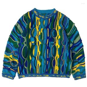 Мужские свитера Kapital, винтажный свитер, мужской этнический стиль, модный пэчворк, разноцветный вязаный пуловер с круглым вырезом, Homme, осень для женщин