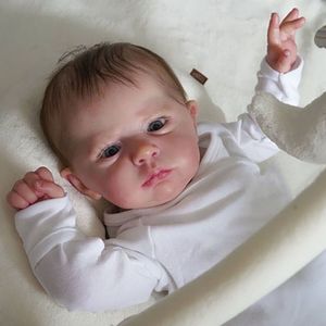 Dolls DIY Kit 23Inch Reborn Doll Kit Cameron med tygkroppskroppar Lemmar Huvud Eye Piece 230904