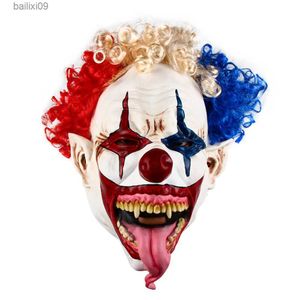 Maschere per feste Maschera da clown di Halloween Costume in lattice Costume spaventoso Testa intera Horror Fancy Dress Puntelli per feste T230905