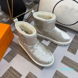 Schneestiefel-Designer-Sneaker für Damen, klassische, modische, rutschfeste, verschleißfeste, warme Stiefeletten aus Wolle, Größe 35–40