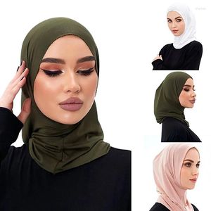 Ethnic Clothing Women Dress Ice Silk Elasticity Scarf Woman Hijab Muslim Turbans Cap Summer Head Shawl Wrap