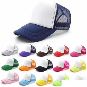 Vuoti di sublimazione Cappelli da camionista vuoti all'ingrosso per bambini Ragazze Ragazzi Adts Cappello estivo da baseball regolabile in rete regolabile 4-8 Sì Dhspy