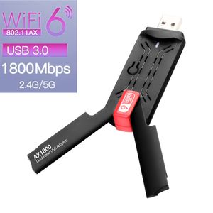 새로운 1800mbps WiFi 6 USB 3.0 어댑터 802.11ax 2.4G/5GHz 무선 수신기 Wi-Fi6 USB Dongle RTL8832AU 지원 MU-MIMO WIN 7 10 11 For PC