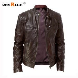 Men's Leather Faux Covrlge Spring Standup Collar Slim Jacket Zipper Pocket Decorative PU Coat Biker Men Clothes Casual Male MWP085 230904