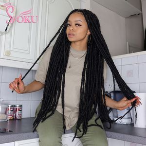 Cabelo Humano Bulks Faux Locs Tranças Sintéticas Extensões de Cabelo Liso Puro Cor Preta Loira Crochet Trança Dreadlocks Trança Afro Penteado 230904