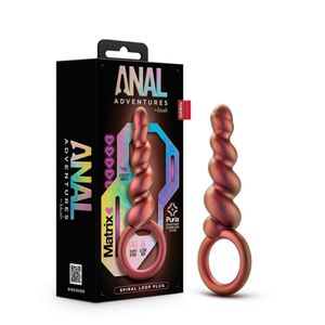 Giocattoli anali Adventures Matrix Spiral Loop Butt Plug Temprato Liscio Punta delicatamente affusolata Sesso per uomini Donne Coppie 230904