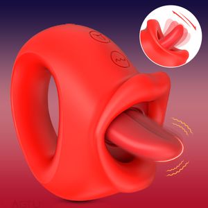 Vibrators Tongue Sex Toys Female Masturbator Clitoris Stimulator Nipple Licking Massager Vibrator Erotic Machine Toy for Woman 230904
