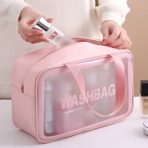 化粧品バッグのケースTas Penyimpanan Kosmetik Tahan Air Transparan Perawatan Kulit Tas Perjalanan Kapasitas Besar Portabel Wanita Tren Fashion Makeup 230905