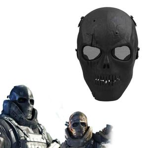 Exército malha máscara facial completa crânio esqueleto airsoft paintball bb arma jogo proteger máscara de segurança2398