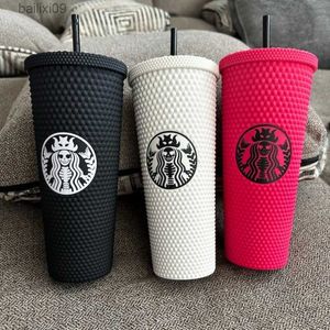 Tumblers 24oz İskelet Denizkızı Tumbler Çıkartma İskeletinde Samanlı Tumbler Saman Kapağı Lüks Tumbler Seyahat Kupası Kişiselleştirme Adı T230905