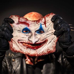 Parti Maskeleri Korku Kanlı Killer Joker Maskeleri Cosplay Anime Kafatası Palyaço Kötü Demon Cadılar Bayramı Parti Maskesi T230905