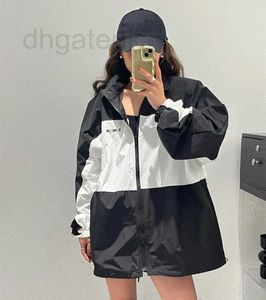 Women's Jackets designer High version 2023 early autumn new classic black and white patchwork mesh red men women's trench coat 10LJ