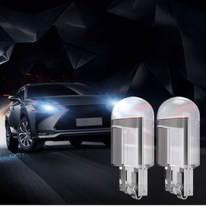 Luxury Car 10pcs W5w Led T10 Car Light Cob Glass 6000k White Auto Automobiles License Plate Lamp Dome Read Drl Bulb Style 12v