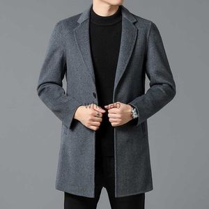 Misto lana da donna 2023 Inverno Fine moda maschile può essere rimosso Giù interno in lana Cappotto casual da uomo Cappotto in cashmere Ni a doppia faccia di media lunghezza HKD230904