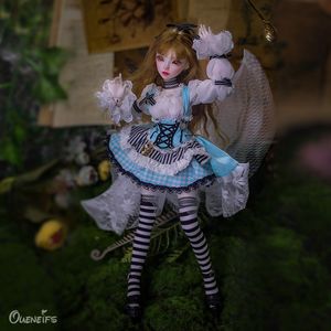 Puppen Lami BJD Puppe 14 Blauer und weißer Diamantstoff mit schwarzer Spitze Stil Feenspielzeug Hohe Qualität für Mädchengeschenke 230904