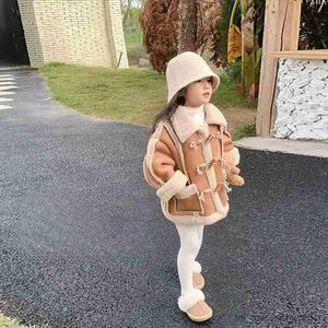 Down Coat Girls Coat 2023 Plush Warm Kids Tops Casual Version Fashion Winter Clothes for Girls Winter Coat Mixed Colors R230905