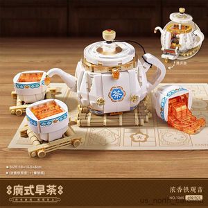 Blocks Creative Cantonese Morning Tea Snack Building Block Delicious Food Sets For Children Girl Toys Gifts R230905