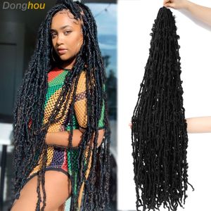 Human Hair Bulks 18 24 36 Inch Long Butterfly Locs Crochet Hair Handmade Weaving 613 Braiding Hair Synthetic dreadlocks Hair Extensions For Women 230904