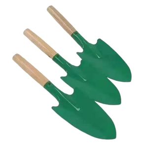 Pelles à sable de 26cm, pelle de jardin de plage en métal avec manche en bois robuste, outils de jardinage sûrs, pelle à truelle