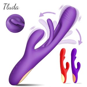 Vibratoren 2023 Rabbit Tapping G Spot Patting Vibrator für Frauen Klitoris Klitoris Stimulator Leistungsstarke 21 Modi Sexspielzeug Weibliche Waren Erwachsene 230904
