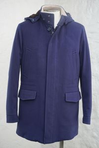 Mens Downs Autumn Loro Piana Navy Blue Cashmere Coat Leisure Down Jacket