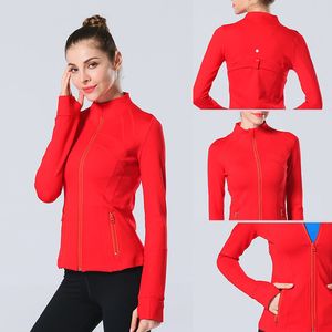 LU-88 jaqueta de yoga feminina definir treino esporte casaco de fitness esportes secagem rápida activewear superior sólido zip up moletom sportwear