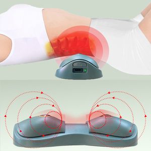Back Massager Electric Spine Lumbar USD Charging Heating Waist Cervical Traction Therapy Cushion Relief Pain 230904