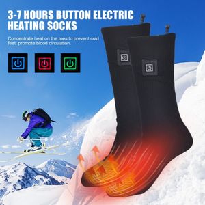 Meias esportivas aquecidas meias de aquecimento elétrico recarregável sokken sem bateria aquecimento elétrico térmico homens mulheres ao ar livre para esqui de inverno 230904