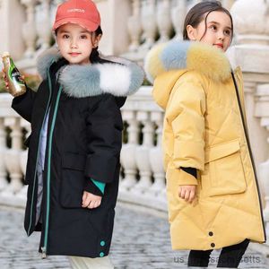 Down Coat Baby Girls clothes Kid Winter Christmas Coat Warm Hooded Outerwear Toddler Long clothing Thick Jacket 4-13 Years R230905