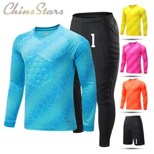 Andra idrottsartiklar Fotbollströjor Shorts Uniforms Målvakt Långärmad skjortor Pant Soccer Tracksuit Sports Protection Kit kläder 230904