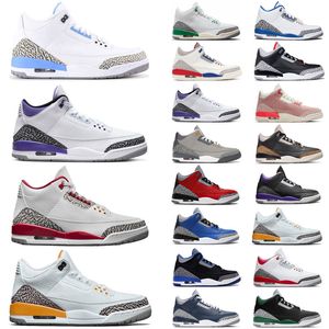 Designer Jumpman 3 Basketballschuhe Cardinal Red Dark Iris Muslin Racer Blue Pine Green Black Cement Cool Grey Desert Elephant Georgetown Herren Trainer Turnschuhe