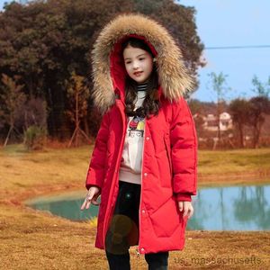 Down Coat 5-16yrs Girls warm Down jacket kids clothes 2023 Winter overcoat Thicken clothing Hooded Children Outerwear Coat snow suit R230905