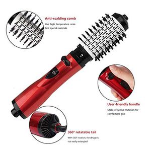 Secadores de cabelo 2 em 1 Rotating Electric Straightener Escova Curler Secador Pente Negativo Íon Styler 230904