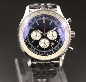 Chronograph Steel Pasp zegarek szafirowy kwarc sportowy wybieranie 316L srebrne męskie 46 mm męskie paski czarne nowe zegarek1 zegarek złoty hkltv