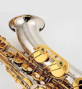 Gerçek fotoğraflar profesyonel seviye müzik aletleri yanagisawa t-992 tenor saksafon bb tonu tüm nikel gümüş saksafon kaplama tüp süper oyun kasa ağızlık