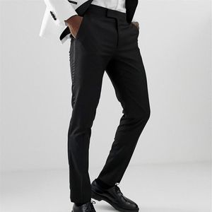 Ternos masculinos blazers preto homens terno calças com listra lateral uma peça magro ajuste homem calças roupas de moda 2022 para casamento 266l