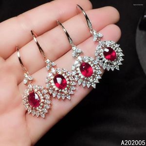 Dangle Earrings KJJEAXCMY Fine Jewelry 925 Sterling Silver Inlaid Natural Gem Ruby Female Woman Arrings Eardrop Support Test Selling