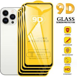 9D Full Cover Gehärtetes Glas Vollkleber Displayschutzfolie für iPhone 15 14 13 12 Mini 11 Pro X XS Max XR plus Ultra Samsung A33 A53 A73 S21 A32 A42 A52 A72