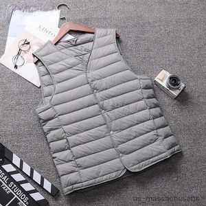 Down Coat Men Light Down Vest Casual Waistcoat Spring Autumn White Duck Down Jacket Male Sleeveless Coat Liner Vest R230905