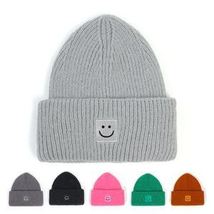 Новый стиль, шапка с улыбкой на лице, осень-зима, теплые мужские и женские вязаные шерстяные шапки с черепом, улыбающаяся шапочка, уличные шапки в стиле хип-хоп, модные шапочки